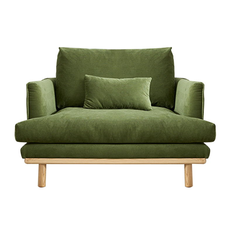 Recessed Arm Loose Back Sofa 35"W Velvet Sofa for Living Room 35"L x 35"W x 33.5"H Green Clearhalo 'furn' 'furn_sofas' 'Furniture' 'furniture_sofas' 'kitchen' 'kitchen_sofas' 'Living Room Furniture' 'Sofa' 'sofas' 4607550
