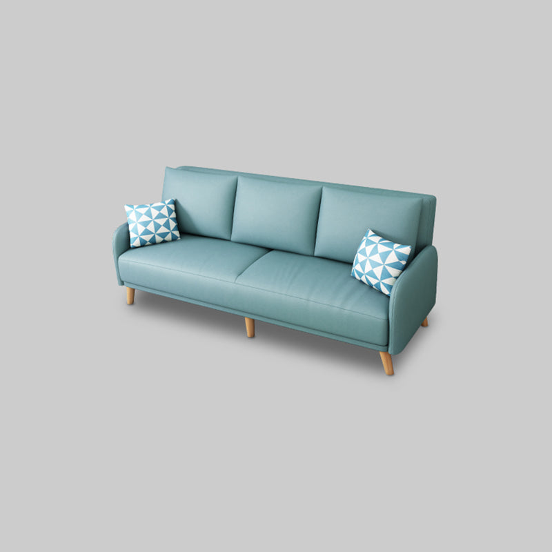 80"High Faux Leather Square Arm Convertible Sofa with Pillow,Living Room Clearhalo 'furn' 'furn_sofas' 'Furniture' 'furniture_sofas' 'kitchen' 'kitchen_sofas' 'Living Room Furniture' 'Sofa' 'sofas' 4607566