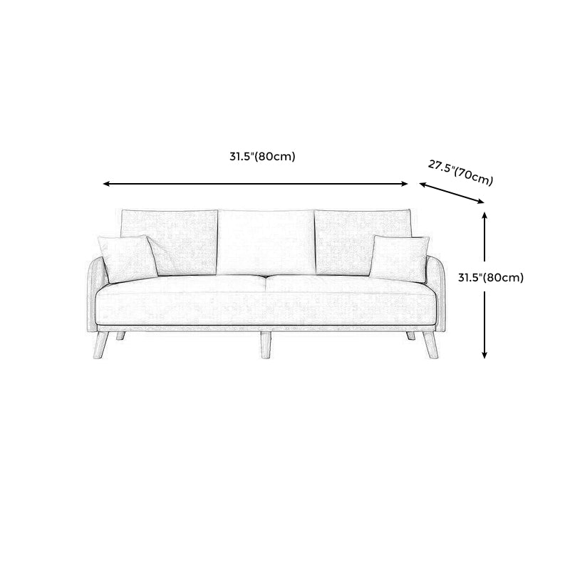 80"High Faux Leather Square Arm Convertible Sofa with Pillow,Living Room Clearhalo 'furn' 'furn_sofas' 'Furniture' 'furniture_sofas' 'kitchen' 'kitchen_sofas' 'Living Room Furniture' 'Sofa' 'sofas' 4607572