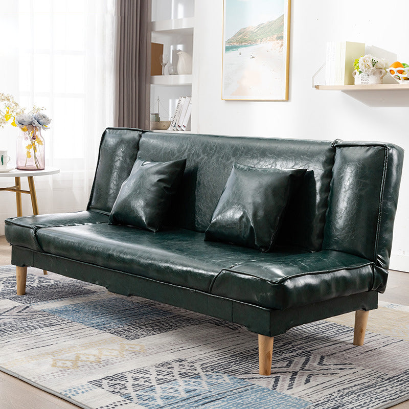 Modern Macaroon Wood 4 Legs Sofa Convertible Armless Sofe for Living Room Blackish Green Clearhalo 'Furniture' 'furniture_sofas' 'kitchen' 'kitchen_sofas' 'Living Room Furniture' 'Sofa' 'sofas' 4607583