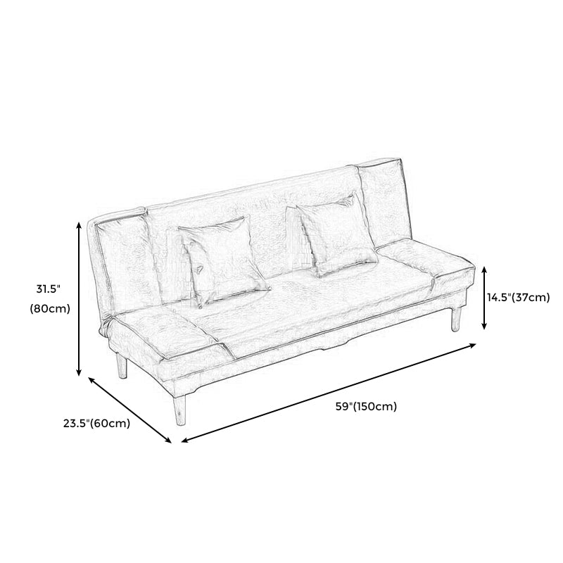 Modern Macaroon Wood 4 Legs Sofa Convertible Armless Sofe for Living Room Clearhalo 'Furniture' 'furniture_sofas' 'kitchen' 'kitchen_sofas' 'Living Room Furniture' 'Sofa' 'sofas' 4607596