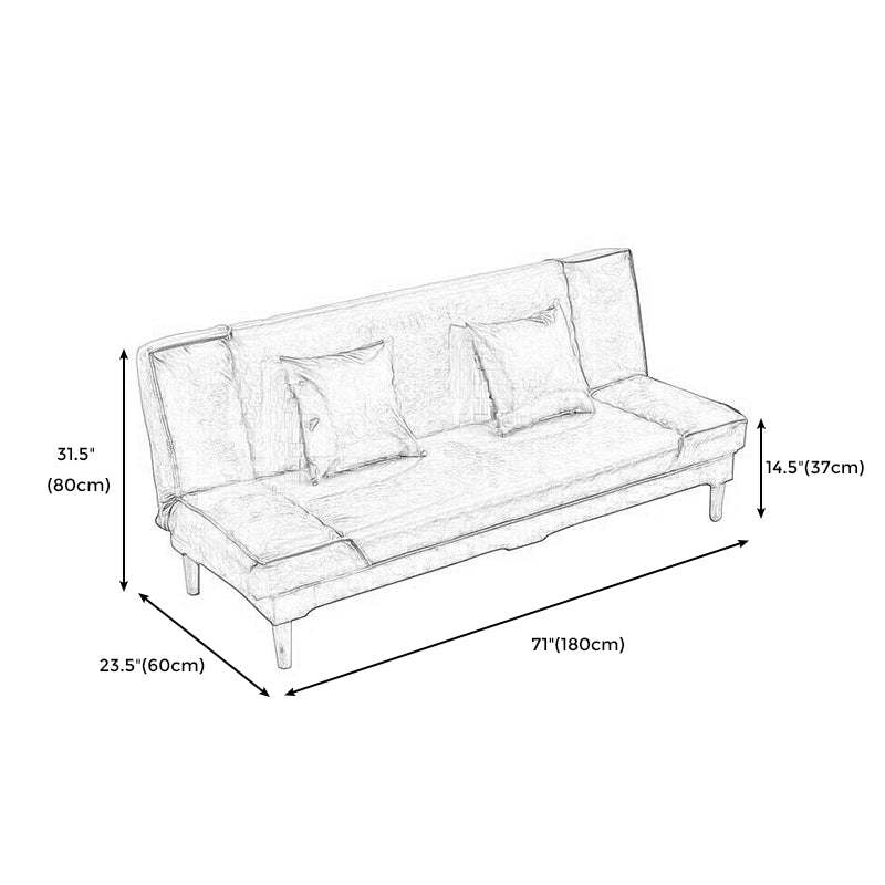 Modern Macaroon Wood 4 Legs Sofa Convertible Armless Sofe for Living Room Clearhalo 'Furniture' 'furniture_sofas' 'kitchen' 'kitchen_sofas' 'Living Room Furniture' 'Sofa' 'sofas' 4607597