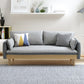 Fabric Grey 3-seat Square Arm Sofa Nordic with 2 Pillows Loveseat 55.1"L x 29.5"W x 29.5"H Grey Clearhalo 'furn' 'furn_sofas' 'Furniture' 'furniture_sofas' 'kitchen' 'kitchen_sofas' 'Living Room Furniture' 'Sofa' 'sofas' 4607599