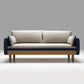 Fabric Grey 3-seat Square Arm Sofa Nordic with 2 Pillows Loveseat Dark Blue Clearhalo 'furn' 'furn_sofas' 'Furniture' 'furniture_sofas' 'kitchen' 'kitchen_sofas' 'Living Room Furniture' 'Sofa' 'sofas' 4607602