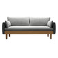 Fabric Grey 3-seat Square Arm Sofa Nordic with 2 Pillows Loveseat Grey Clearhalo 'furn' 'furn_sofas' 'Furniture' 'furniture_sofas' 'kitchen' 'kitchen_sofas' 'Living Room Furniture' 'Sofa' 'sofas' 4607610