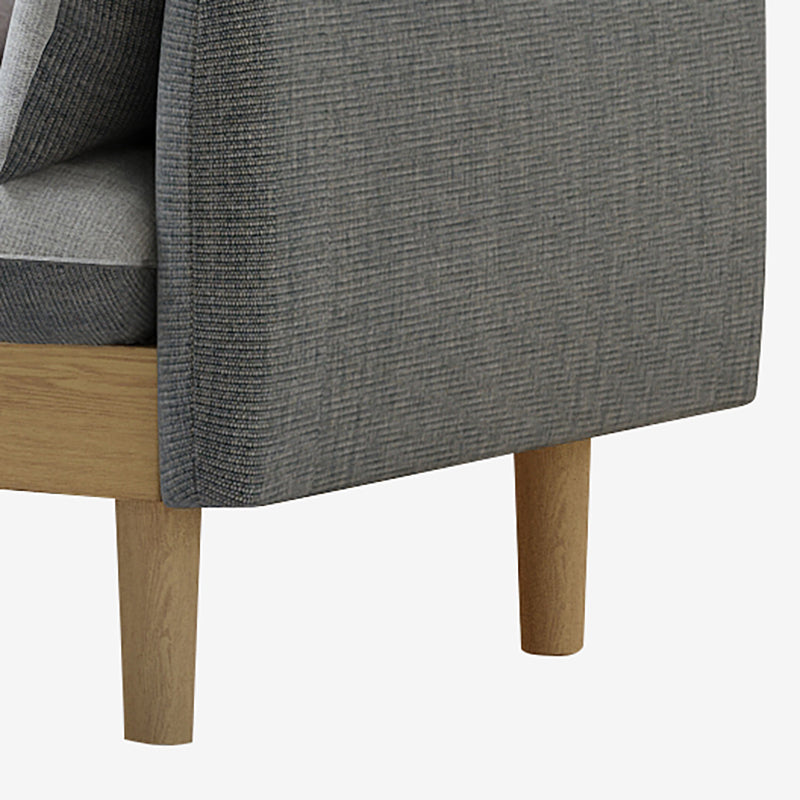 Fabric Grey 3-seat Square Arm Sofa Nordic with 2 Pillows Loveseat Clearhalo 'furn' 'furn_sofas' 'Furniture' 'furniture_sofas' 'kitchen' 'kitchen_sofas' 'Living Room Furniture' 'Sofa' 'sofas' 4607617