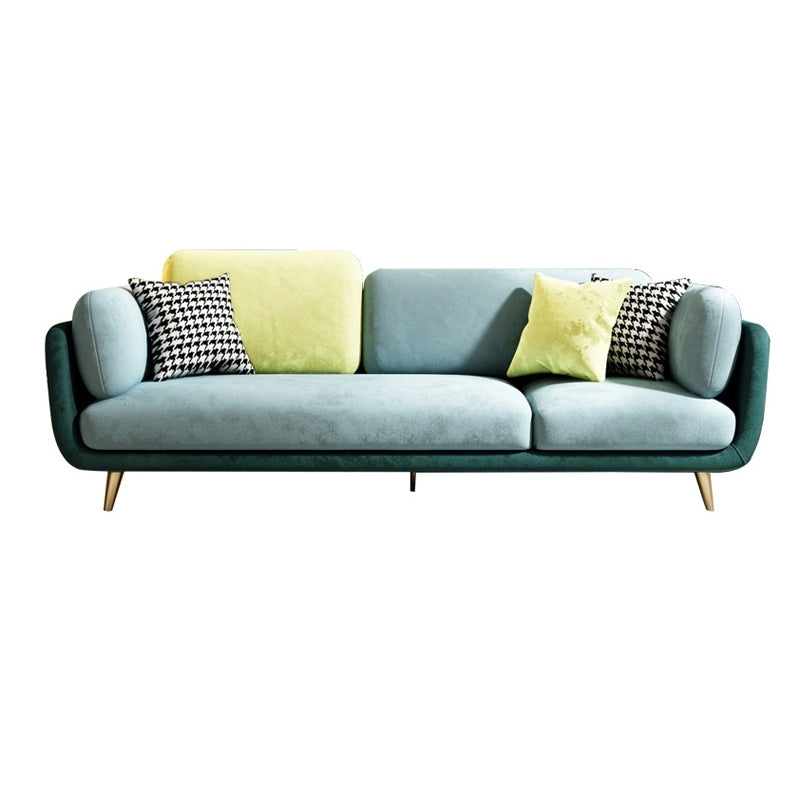 Contemporary Pillow Top Arm Reclining Loveseat for Living Room 73"L x 33.5"W x 36"H Green Clearhalo 'furn' 'furn_sofas' 'Furniture' 'furniture_sofas' 'kitchen' 'kitchen_sofas' 'Living Room Furniture' 'Sofa' 'sofas' 4607629
