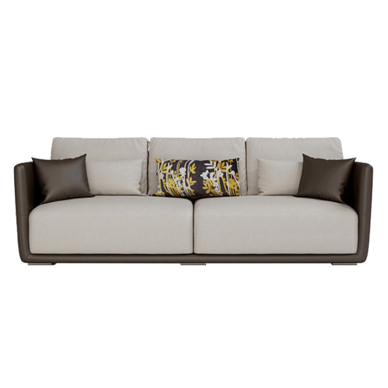 Modern Style Solid Wood Base Latex/sponge Cushion Rectangular Sofa Clearhalo 'furn' 'furn_sofas' 'Furniture' 'furniture_sofas' 'kitchen' 'kitchen_sofas' 'Living Room Furniture' 'Sofa' 'sofas' 4607647