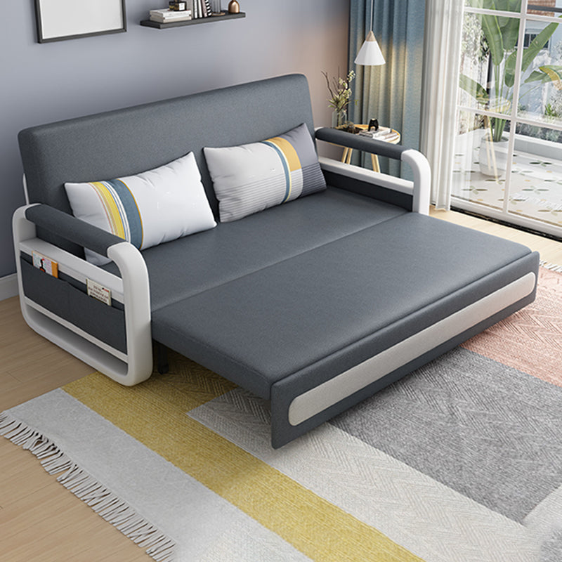 Tight Back Convertible Fabric Sofa Bed 33.46"H High Wear Resistance Square Arm Sofa Bed 43"L x 33.5"W x 33.5"H Coir Clearhalo 'furn' 'furn_sofas' 'Furniture' 'furniture_sofas' 'kitchen' 'kitchen_sofas' 'Living Room Furniture' 'Sofa' 'sofas' 4607662