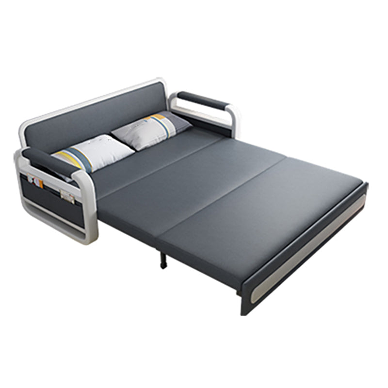 Tight Back Convertible Fabric Sofa Bed 33.46"H High Wear Resistance Square Arm Sofa Bed Clearhalo 'furn' 'furn_sofas' 'Furniture' 'furniture_sofas' 'kitchen' 'kitchen_sofas' 'Living Room Furniture' 'Sofa' 'sofas' 4607664