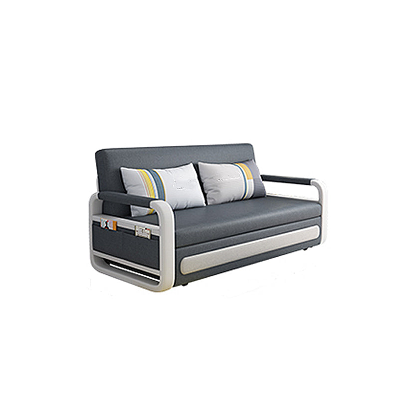 Tight Back Convertible Fabric Sofa Bed 33.46"H High Wear Resistance Square Arm Sofa Bed Clearhalo 'furn' 'furn_sofas' 'Furniture' 'furniture_sofas' 'kitchen' 'kitchen_sofas' 'Living Room Furniture' 'Sofa' 'sofas' 4607665