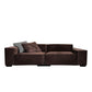 Contemporary Scratch resistant Sofa 25.6"H Fabric Tight Back Square Arm Sofa,Dark Brown 110"L x 41"W x 26"H Clearhalo 'furn' 'furn_sofas' 'Furniture' 'furniture_sofas' 'kitchen' 'kitchen_sofas' 'Living Room Furniture' 'Sofa' 'sofas' 4607676
