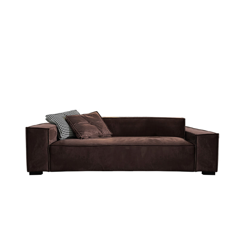 Contemporary Scratch resistant Sofa 25.6"H Fabric Tight Back Square Arm Sofa,Dark Brown 87"L x 41"W x 26"H Latex Clearhalo 'furn' 'furn_sofas' 'Furniture' 'furniture_sofas' 'kitchen' 'kitchen_sofas' 'Living Room Furniture' 'Sofa' 'sofas' 4607677