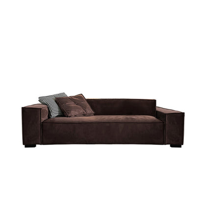 Contemporary Scratch resistant Sofa 25.6"H Fabric Tight Back Square Arm Sofa,Dark Brown 87"L x 41"W x 26"H Latex Clearhalo 'furn' 'furn_sofas' 'Furniture' 'furniture_sofas' 'kitchen' 'kitchen_sofas' 'Living Room Furniture' 'Sofa' 'sofas' 4607677