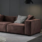 Contemporary Scratch resistant Sofa 25.6"H Fabric Tight Back Square Arm Sofa,Dark Brown Clearhalo 'furn' 'furn_sofas' 'Furniture' 'furniture_sofas' 'kitchen' 'kitchen_sofas' 'Living Room Furniture' 'Sofa' 'sofas' 4607679