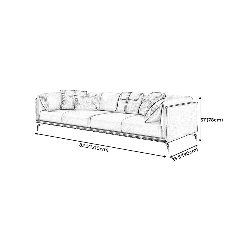Standard Square Arm Loveseat Grey Loose Back Leather Bench Seating Clearhalo 'furn' 'furn_sofas' 'Furniture' 'furniture_sofas' 'kitchen' 'kitchen_sofas' 'Living Room Furniture' 'Sofa' 'sofas' 4607698
