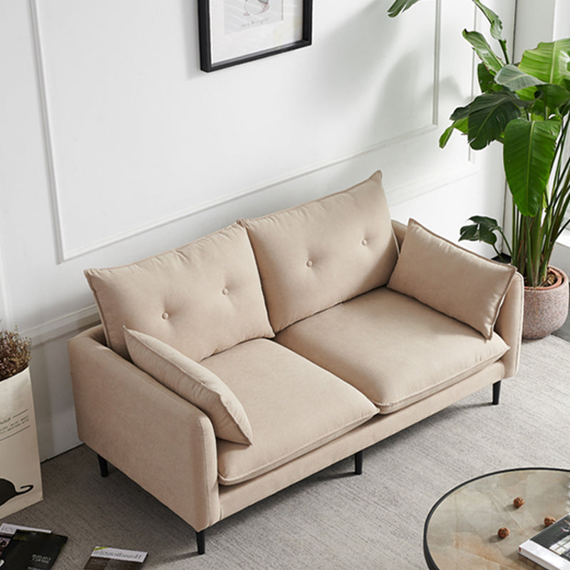Linen Square Arm Modern Sofa with Loose Back for Living Room and Apartment Light Coffee Latex Clearhalo 'furn' 'furn_sofas' 'Furniture' 'furniture_sofas' 'kitchen' 'kitchen_sofas' 'Living Room Furniture' 'Sofa' 'sofas' 4607703