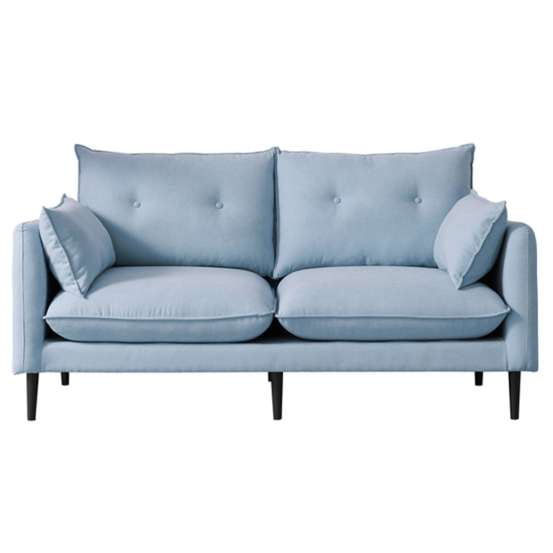 Linen Square Arm Modern Sofa with Loose Back for Living Room and Apartment Blue Purple Clearhalo 'furn' 'furn_sofas' 'Furniture' 'furniture_sofas' 'kitchen' 'kitchen_sofas' 'Living Room Furniture' 'Sofa' 'sofas' 4607704