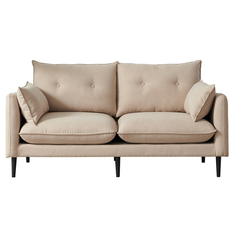 Linen Square Arm Modern Sofa with Loose Back for Living Room and Apartment 63"L x 31"W x 33"H Light Coffee Sponge Clearhalo 'furn' 'furn_sofas' 'Furniture' 'furniture_sofas' 'kitchen' 'kitchen_sofas' 'Living Room Furniture' 'Sofa' 'sofas' 4607705