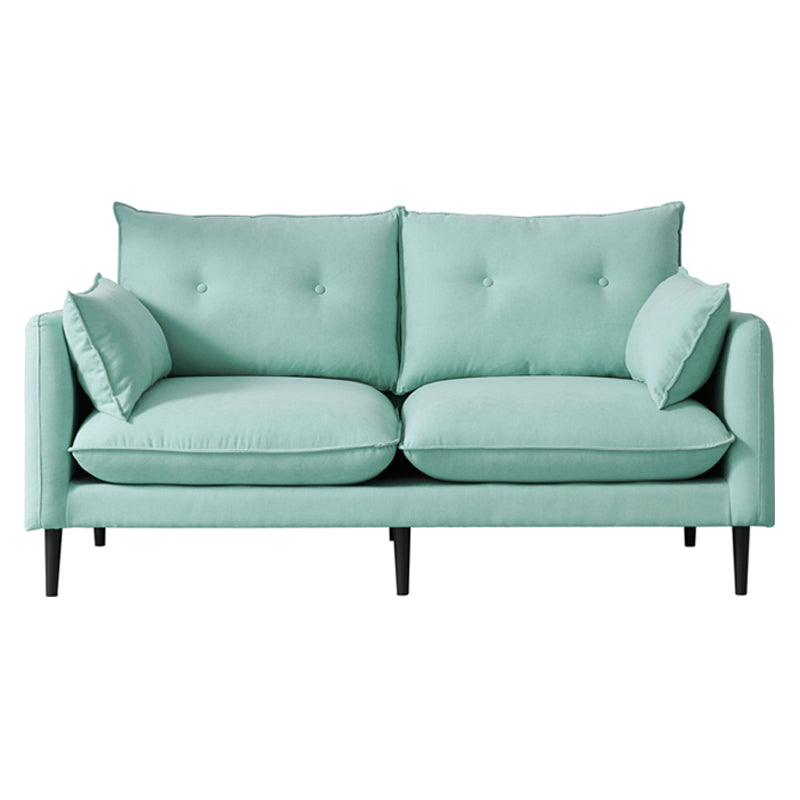 Linen Square Arm Modern Sofa with Loose Back for Living Room and Apartment Turquoise Clearhalo 'furn' 'furn_sofas' 'Furniture' 'furniture_sofas' 'kitchen' 'kitchen_sofas' 'Living Room Furniture' 'Sofa' 'sofas' 4607707