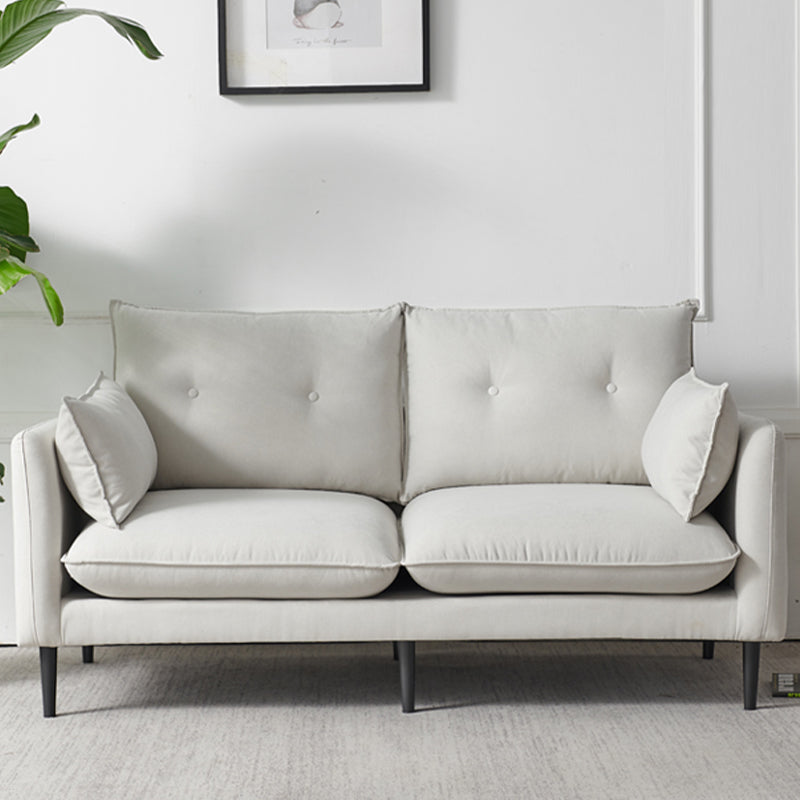 Linen Square Arm Modern Sofa with Loose Back for Living Room and Apartment Light Gray Sponge Clearhalo 'furn' 'furn_sofas' 'Furniture' 'furniture_sofas' 'kitchen' 'kitchen_sofas' 'Living Room Furniture' 'Sofa' 'sofas' 4607708