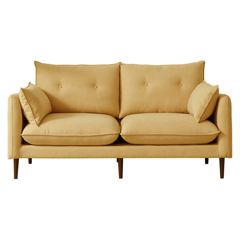 Linen Square Arm Modern Sofa with Loose Back for Living Room and Apartment Yellow Clearhalo 'furn' 'furn_sofas' 'Furniture' 'furniture_sofas' 'kitchen' 'kitchen_sofas' 'Living Room Furniture' 'Sofa' 'sofas' 4607713