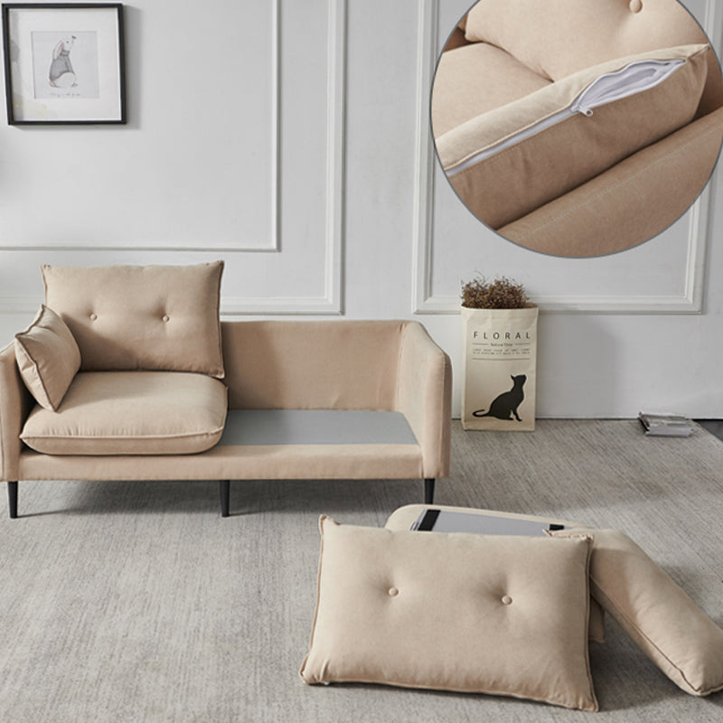 Linen Square Arm Modern Sofa with Loose Back for Living Room and Apartment Clearhalo 'furn' 'furn_sofas' 'Furniture' 'furniture_sofas' 'kitchen' 'kitchen_sofas' 'Living Room Furniture' 'Sofa' 'sofas' 4607715