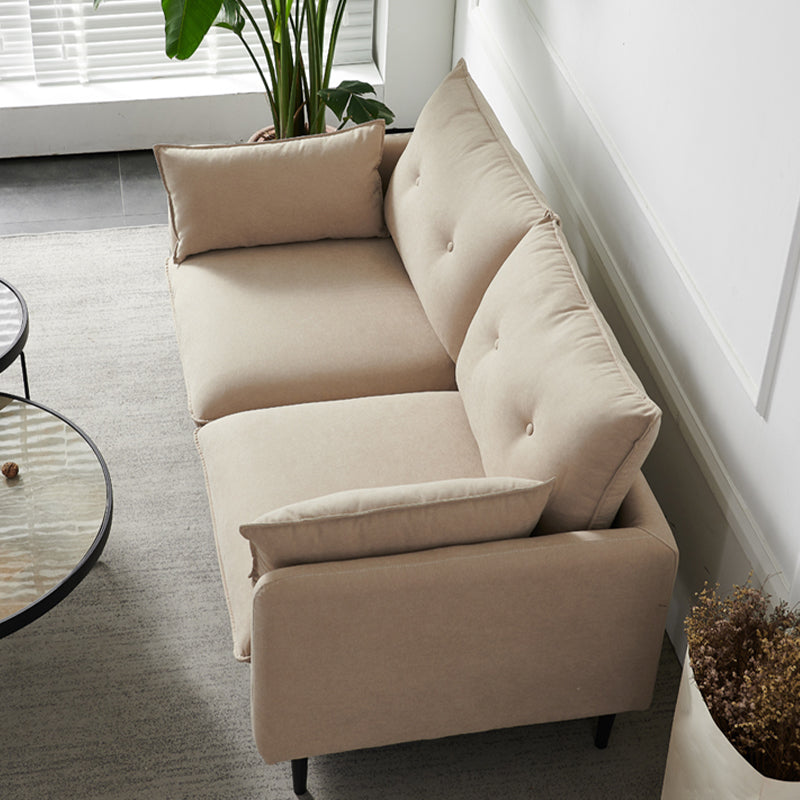 Linen Square Arm Modern Sofa with Loose Back for Living Room and Apartment Clearhalo 'furn' 'furn_sofas' 'Furniture' 'furniture_sofas' 'kitchen' 'kitchen_sofas' 'Living Room Furniture' 'Sofa' 'sofas' 4607718