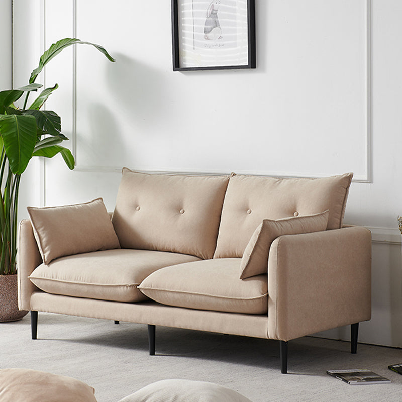 Linen Square Arm Modern Sofa with Loose Back for Living Room and Apartment Light Coffee Sponge Clearhalo 'furn' 'furn_sofas' 'Furniture' 'furniture_sofas' 'kitchen' 'kitchen_sofas' 'Living Room Furniture' 'Sofa' 'sofas' 4607721