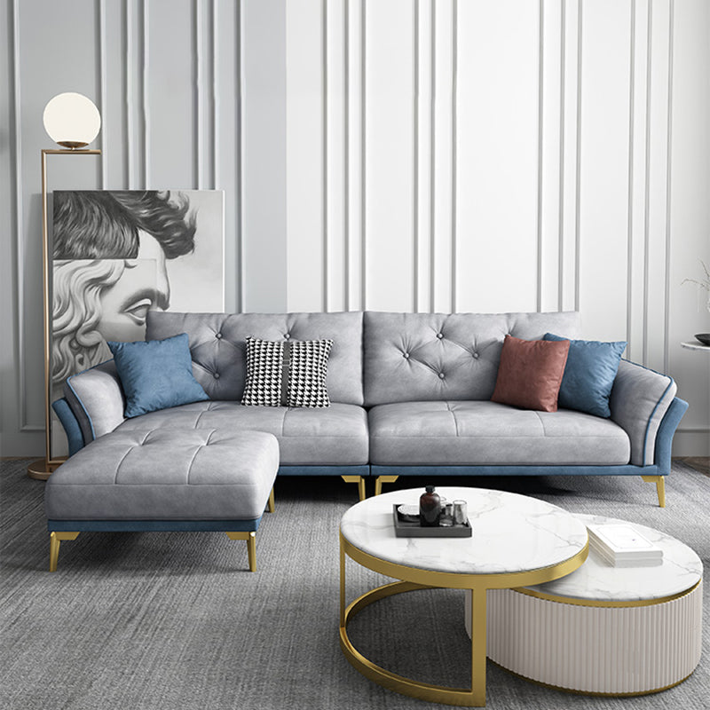 Mid Century Modern Tufted Split-Back Sofa 29.53"H Fabric Flared Arm Sofa Clearhalo 'furn' 'furn_sofas' 'Furniture' 'furniture_sofas' 'kitchen' 'kitchen_sofas' 'Living Room Furniture' 'Sofa' 'sofas' 4607727