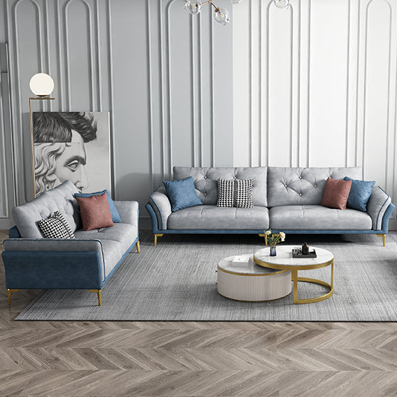 Mid Century Modern Tufted Split-Back Sofa 29.53"H Fabric Flared Arm Sofa Clearhalo 'furn' 'furn_sofas' 'Furniture' 'furniture_sofas' 'kitchen' 'kitchen_sofas' 'Living Room Furniture' 'Sofa' 'sofas' 4607730