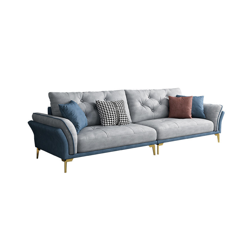 Mid Century Modern Tufted Split-Back Sofa 29.53"H Fabric Flared Arm Sofa 70"L x 37"W x 29.5"H Clearhalo 'furn' 'furn_sofas' 'Furniture' 'furniture_sofas' 'kitchen' 'kitchen_sofas' 'Living Room Furniture' 'Sofa' 'sofas' 4607731