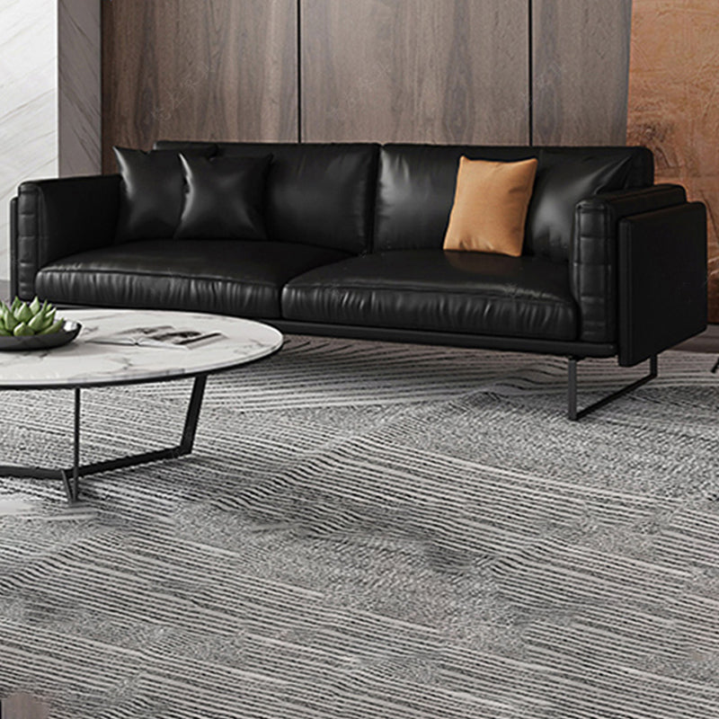 Wooden Genuine Leather Cushions Sofa 31.5"H Contemporary Industrial Square Arm Sofa,Black 65"L x 32"W x 31.5"H Genuine Leather Clearhalo 'furn' 'furn_sofas' 'Furniture' 'furniture_sofas' 'kitchen' 'kitchen_sofas' 'Living Room Furniture' 'Sofa' 'sofas' 4607752