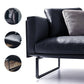Wooden Genuine Leather Cushions Sofa 31.5"H Contemporary Industrial Square Arm Sofa,Black Clearhalo 'furn' 'furn_sofas' 'Furniture' 'furniture_sofas' 'kitchen' 'kitchen_sofas' 'Living Room Furniture' 'Sofa' 'sofas' 4607761
