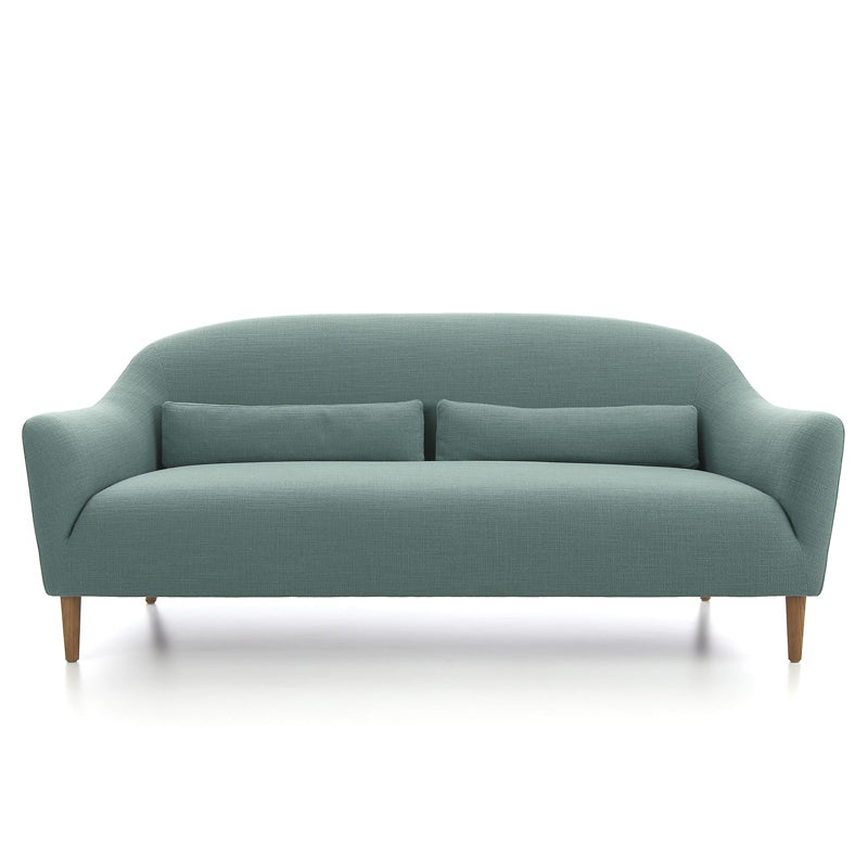 31.5"H Square Arm Linen Solid Color Scandinavian Curved Sofa Clearhalo 'furn' 'furn_sofas' 'Furniture' 'furniture_sofas' 'kitchen' 'kitchen_sofas' 'Living Room Furniture' 'Sofa' 'sofas' 4607802