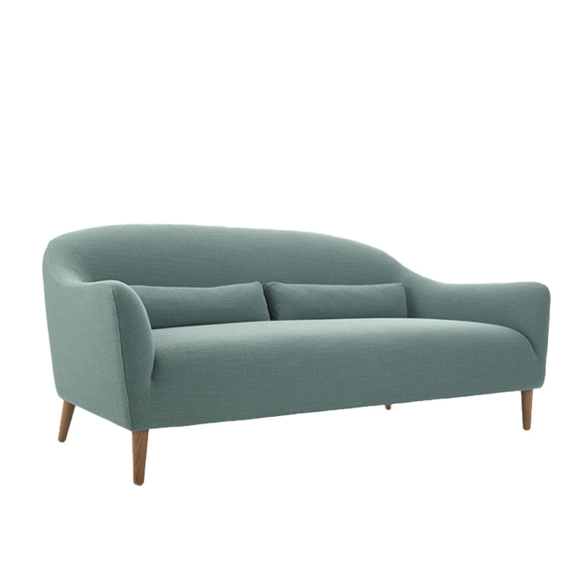 31.5"H Square Arm Linen Solid Color Scandinavian Curved Sofa Clearhalo 'furn' 'furn_sofas' 'Furniture' 'furniture_sofas' 'kitchen' 'kitchen_sofas' 'Living Room Furniture' 'Sofa' 'sofas' 4607803