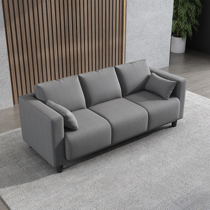 Linen Square Arm Modern Sofa with Slipcovered for Living Room and Apartment Dark Gray Linen Blend Clearhalo 'furn' 'furn_sofas' 'Furniture' 'furniture_sofas' 'kitchen' 'kitchen_sofas' 'Living Room Furniture' 'Sofa' 'sofas' 4607819