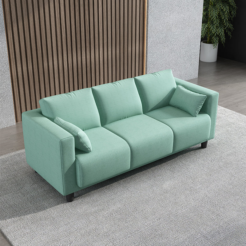 Linen Square Arm Modern Sofa with Slipcovered for Living Room and Apartment Green Linen Blend Clearhalo 'furn' 'furn_sofas' 'Furniture' 'furniture_sofas' 'kitchen' 'kitchen_sofas' 'Living Room Furniture' 'Sofa' 'sofas' 4607824