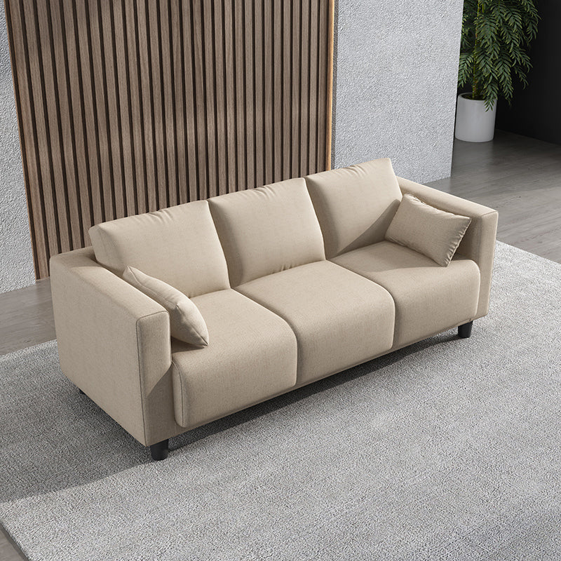 Linen Square Arm Modern Sofa with Slipcovered for Living Room and Apartment Off-White Linen Blend Clearhalo 'furn' 'furn_sofas' 'Furniture' 'furniture_sofas' 'kitchen' 'kitchen_sofas' 'Living Room Furniture' 'Sofa' 'sofas' 4607833