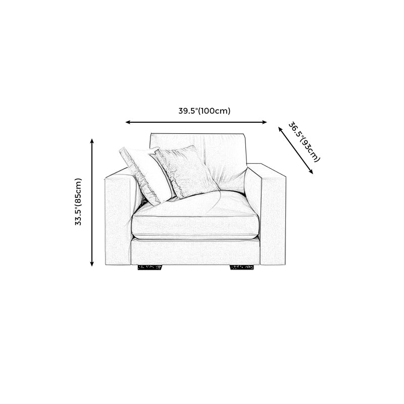 Scandinavian Standard Sofa with Multiple Cushion Seat 33.46"High Square Arm Sofa Clearhalo 'furn' 'furn_sofas' 'Furniture' 'furniture_sofas' 'kitchen' 'kitchen_sofas' 'Living Room Furniture' 'Sofa' 'sofas' 4607848