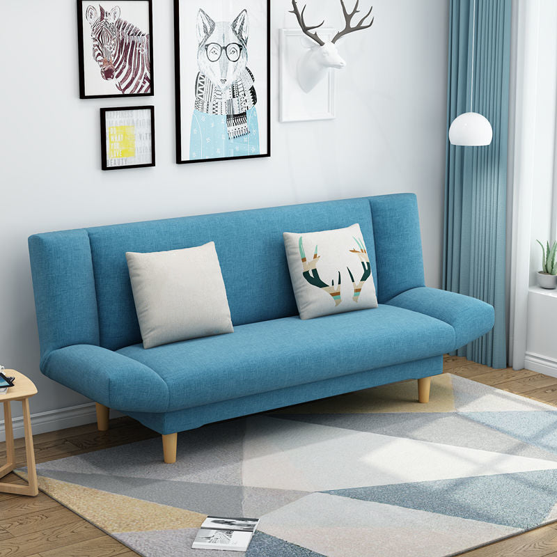 Convertible Cotton Blend Settee Loveseat 2-seater Armless Settee Water Blue Clearhalo 'furn' 'furn_sofas' 'Furniture' 'furniture_sofas' 'kitchen' 'kitchen_sofas' 'Living Room Furniture' 'Sofa' 'sofas' 4607861