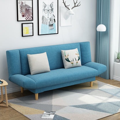 Convertible Cotton Blend Settee Loveseat 2-seater Armless Settee Water Blue Clearhalo 'furn' 'furn_sofas' 'Furniture' 'furniture_sofas' 'kitchen' 'kitchen_sofas' 'Living Room Furniture' 'Sofa' 'sofas' 4607861