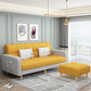 80"High Modern Nordic Square Arm Convertible Sofa with pillows White Yellow Clearhalo 'furn' 'furn_sofas' 'Furniture' 'furniture_sofas' 'kitchen' 'kitchen_sofas' 'Living Room Furniture' 'Sofa' 'sofas' 4607872