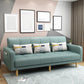 80"High Modern Nordic Square Arm Convertible Sofa with pillows Light Green Clearhalo 'furn' 'furn_sofas' 'Furniture' 'furniture_sofas' 'kitchen' 'kitchen_sofas' 'Living Room Furniture' 'Sofa' 'sofas' 4607875