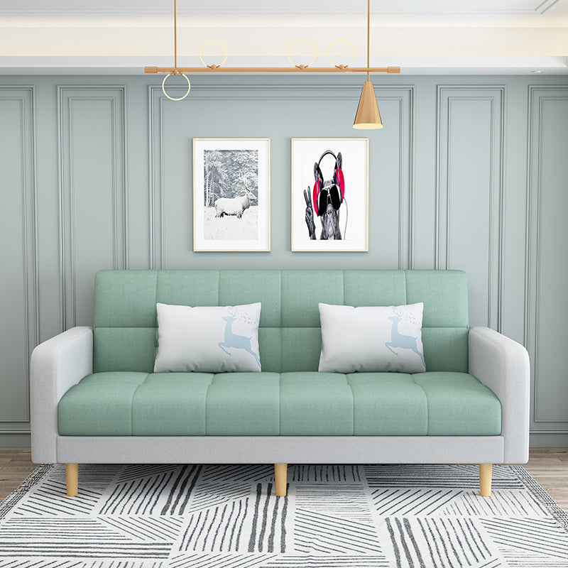 80"High Modern Nordic Square Arm Convertible Sofa with pillows Clearhalo 'furn' 'furn_sofas' 'Furniture' 'furniture_sofas' 'kitchen' 'kitchen_sofas' 'Living Room Furniture' 'Sofa' 'sofas' 4607878