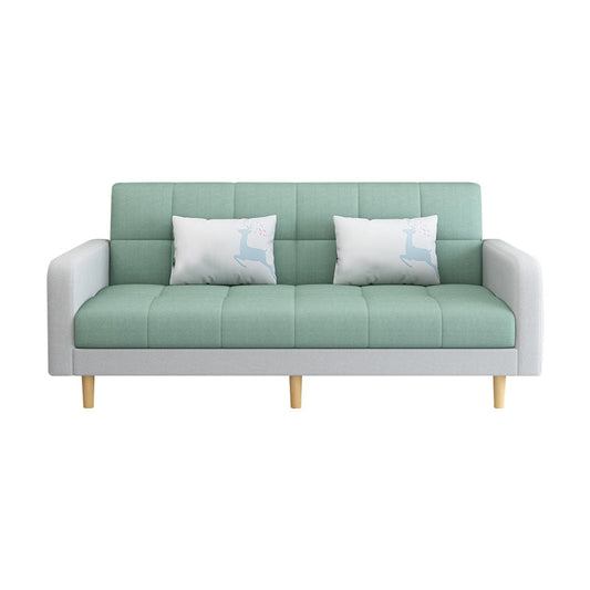 80"High Modern Nordic Square Arm Convertible Sofa with pillows Clearhalo 'furn' 'furn_sofas' 'Furniture' 'furniture_sofas' 'kitchen' 'kitchen_sofas' 'Living Room Furniture' 'Sofa' 'sofas' 4607881