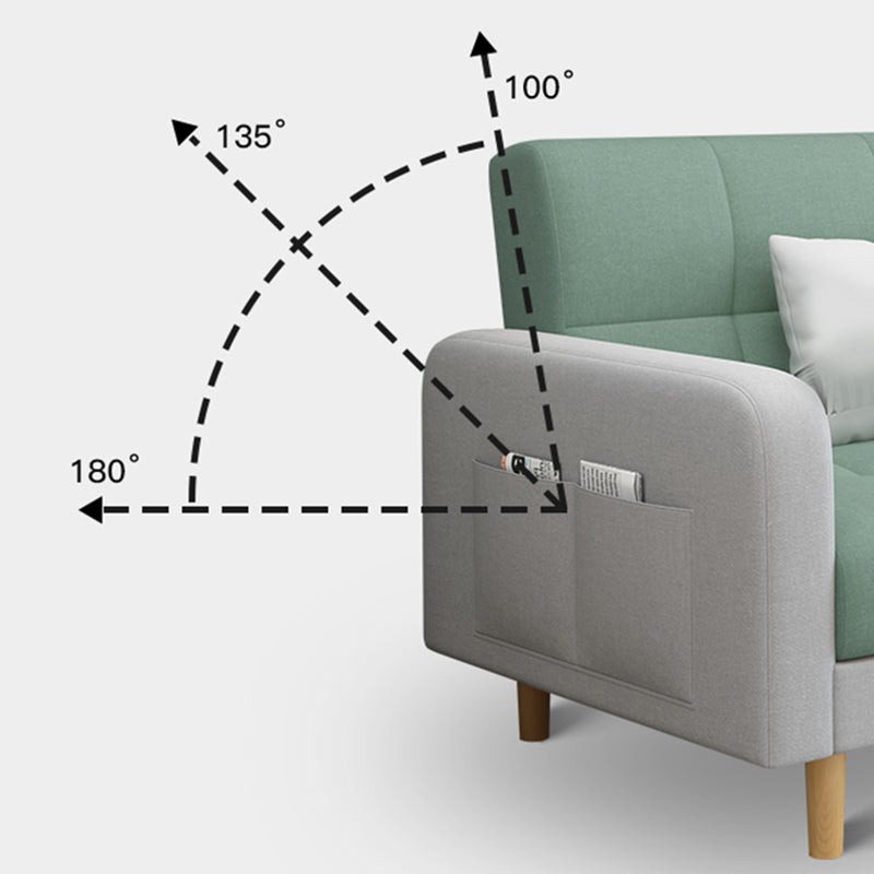 80"High Modern Nordic Square Arm Convertible Sofa with pillows Clearhalo 'furn' 'furn_sofas' 'Furniture' 'furniture_sofas' 'kitchen' 'kitchen_sofas' 'Living Room Furniture' 'Sofa' 'sofas' 4607882