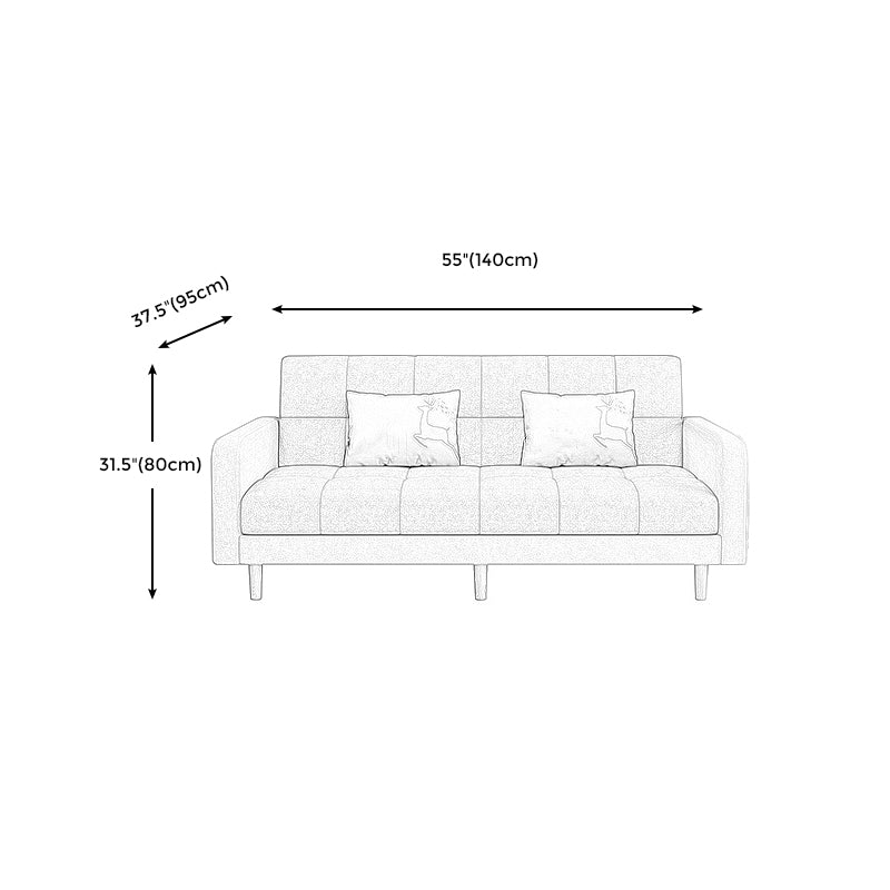 80"High Modern Nordic Square Arm Convertible Sofa with pillows Clearhalo 'furn' 'furn_sofas' 'Furniture' 'furniture_sofas' 'kitchen' 'kitchen_sofas' 'Living Room Furniture' 'Sofa' 'sofas' 4607886
