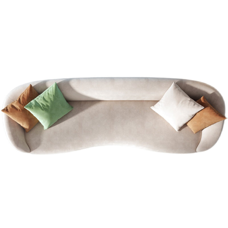 Modern Velvet Curved Loveseat with Tight Back for Bonus Room Clearhalo 'furn' 'furn_sofas' 'Furniture' 'furniture_sofas' 'kitchen' 'kitchen_sofas' 'Living Room Furniture' 'Sofa' 'sofas' 4607892