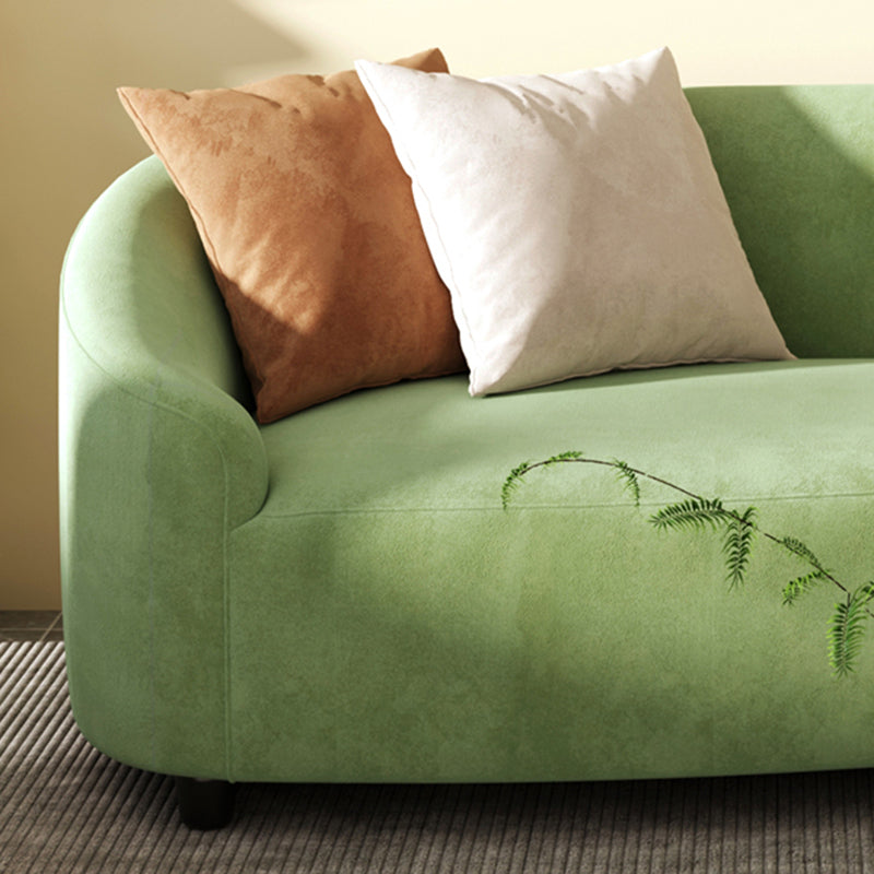 Modern Velvet Curved Loveseat with Tight Back for Bonus Room Clearhalo 'furn' 'furn_sofas' 'Furniture' 'furniture_sofas' 'kitchen' 'kitchen_sofas' 'Living Room Furniture' 'Sofa' 'sofas' 4607894